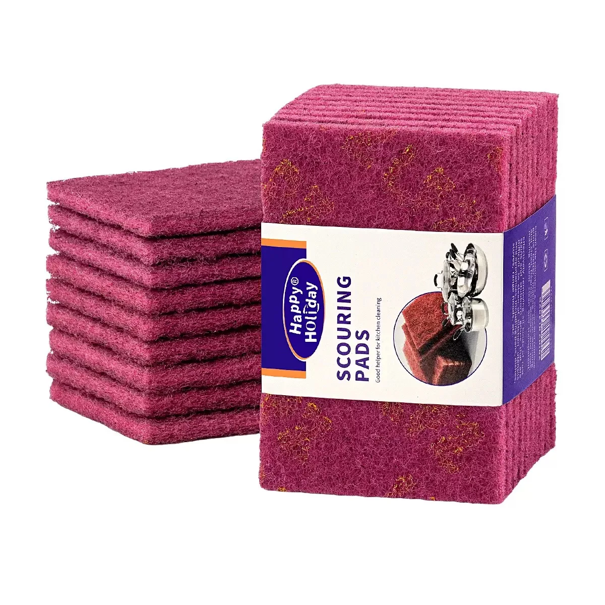 Heavy‑Duty Household Kitchen Scouring Pads, Effective Rust & Grease Remover for Cookware and Tableware