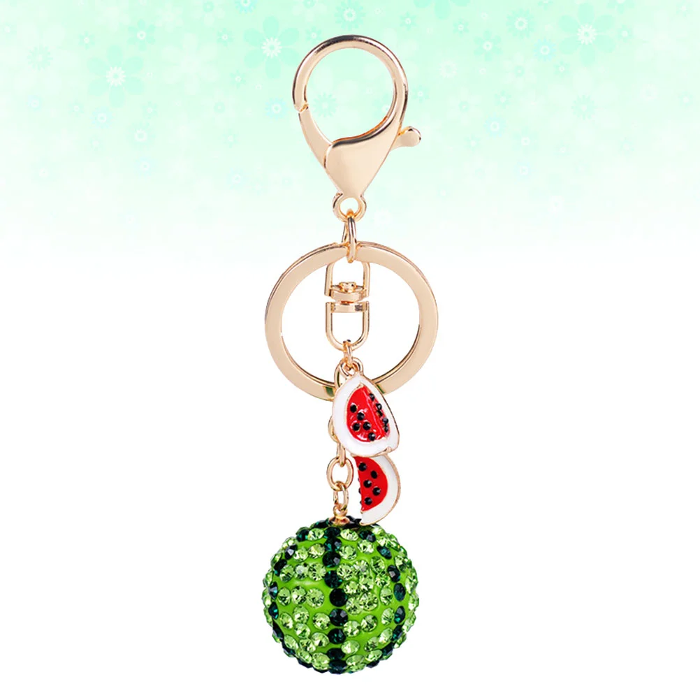 Fruit Gift Keychains Watermelon Key Holder Alloy Pendant Rhinestone Key Rings Craft Ornaments for Car Key Bag Hangi