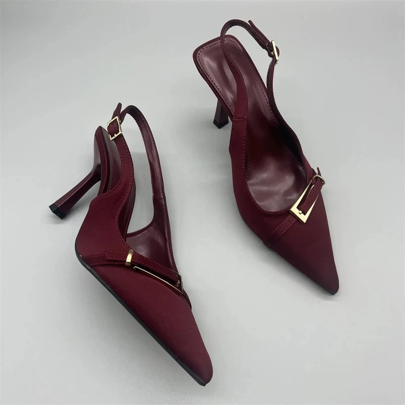 New Summer Fashion Solid Color Casual Women's Sandals Brand Buckle Designer 2026 Everyday Comfortable Office Women's High Heels view 2
