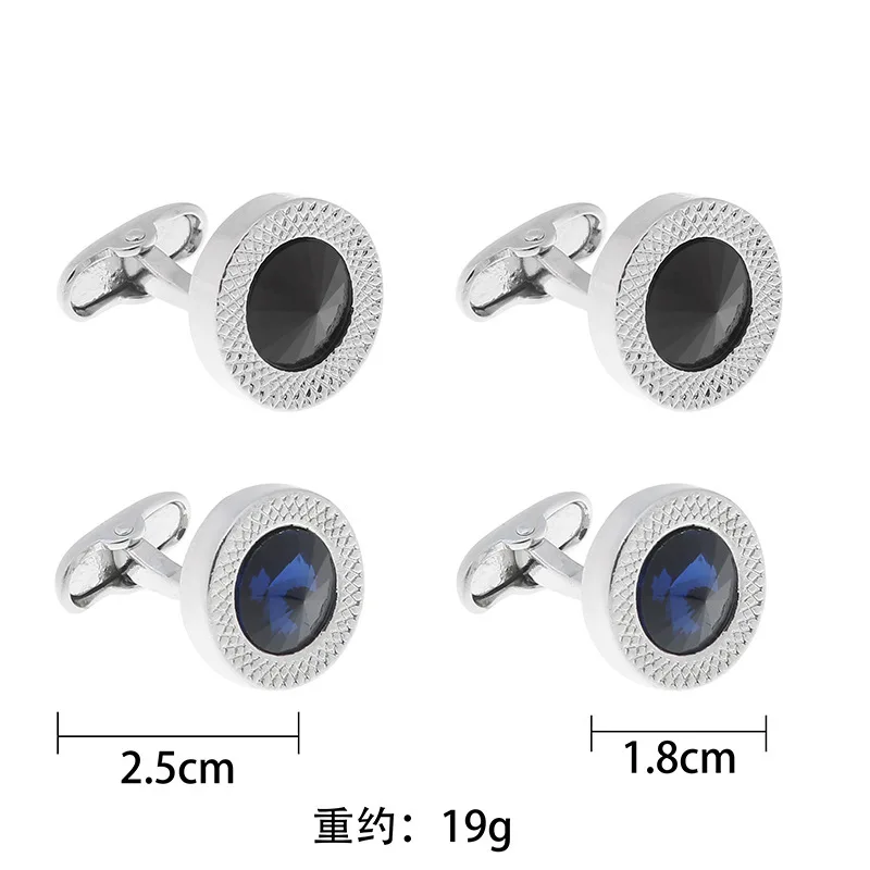 Luxus Cubic Zirkon herren Manschettenknöpfe Runde Strass Hemd Manschettenknopf Klassische Französisch Anzug Manschette Taste Qualität Schmuck Geschenk für Mann – Detail 14