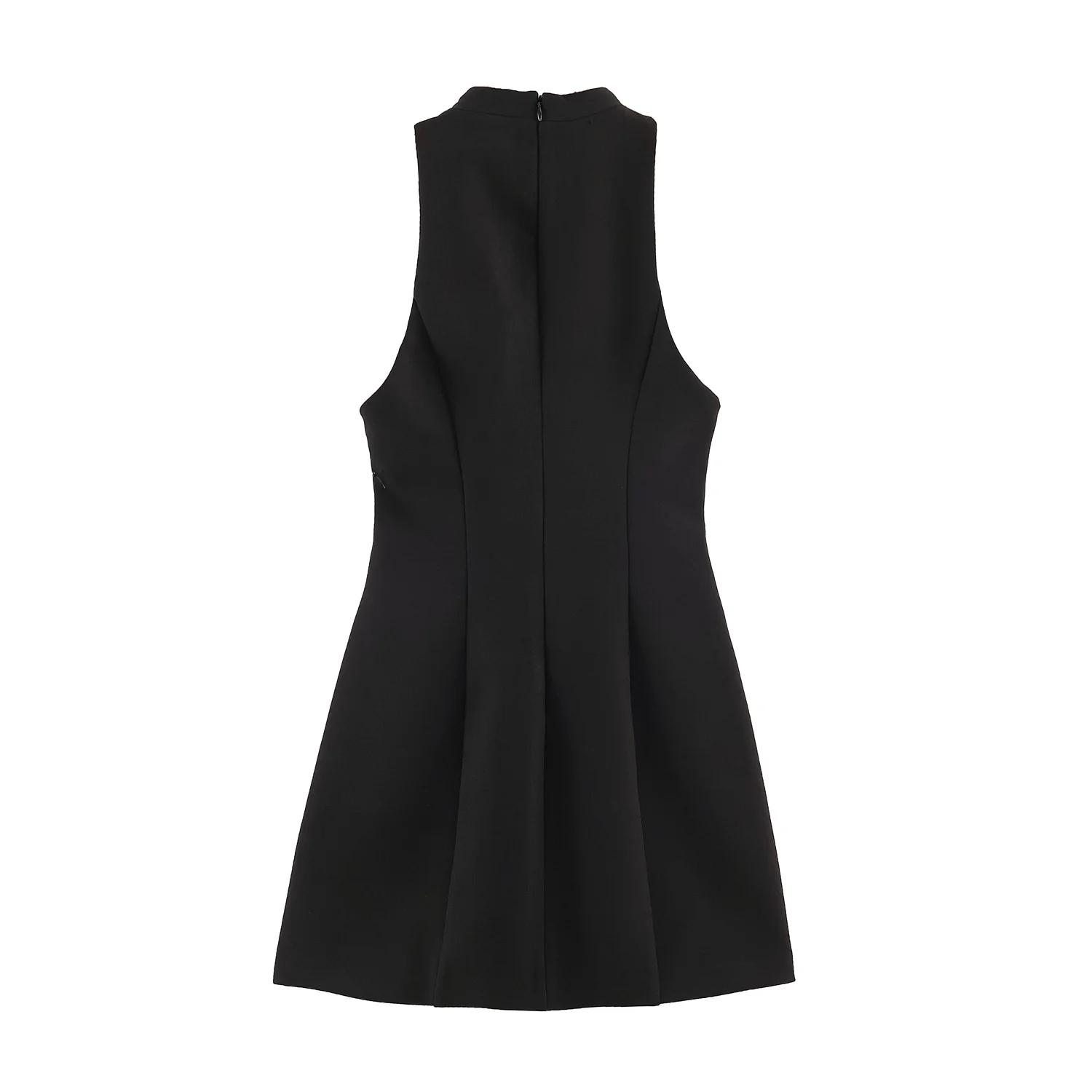 TFMLN Damen Neckholder-Minikleid 2026 Sommer Einfarbig Ärmellos Club-Party Figurbetont Cut-Out-Design Streetwear Mode Elegant – Detail 3