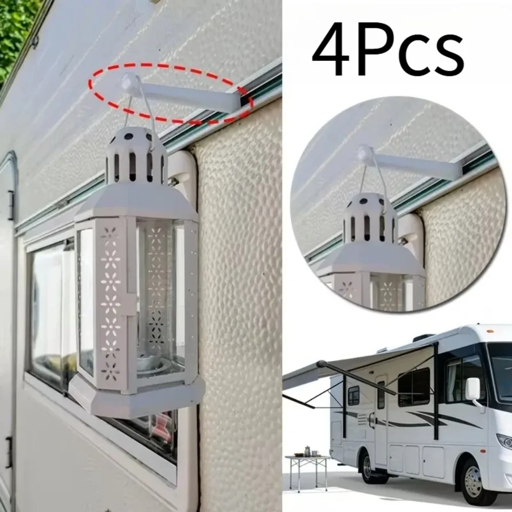 4pcs RV Awning Hooks for The Keder Track Above The Window Camping Awning Hooks Party Light Hangers Hats Outdoor Camper Hanging A