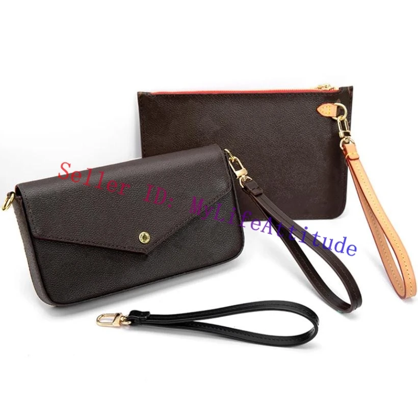 Cinturino da polso in vera pelle Vachetta per borsa di design Borsa da toilette Borsa da toilette Zippy Piccola pochette 4 colori