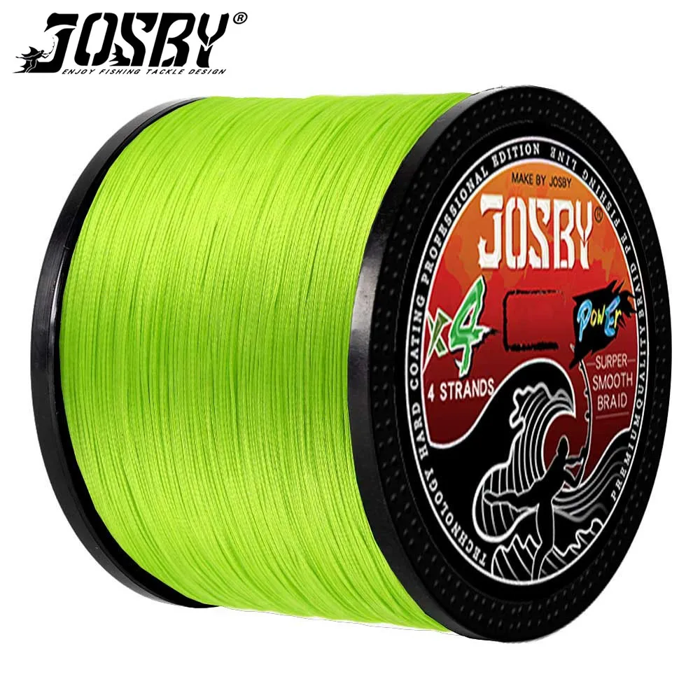 

JOSBY Cheap Braided Fishing Line X4 8 Strands 100M 300M Multifilament 100%PE Smooth Abrasion Resistance Saltwater Freshwater Wir