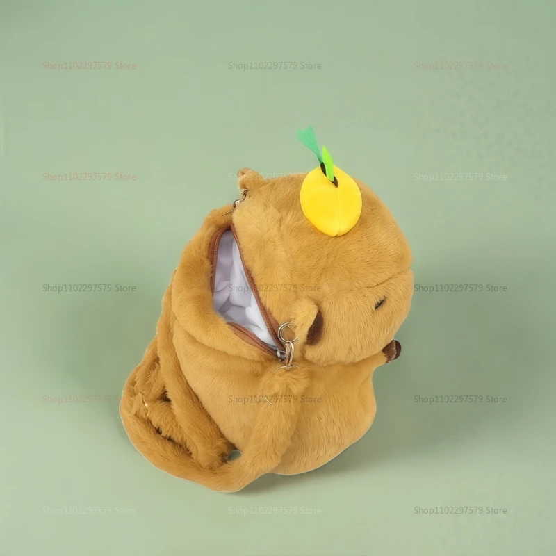 Kawaii Plüschfell-Tasche mit Capybara-Design, süßer kleiner Schulterrucksack, Kindergeschenke für Mädchen und Jungen, Mini-Rucksack, modische Tasche