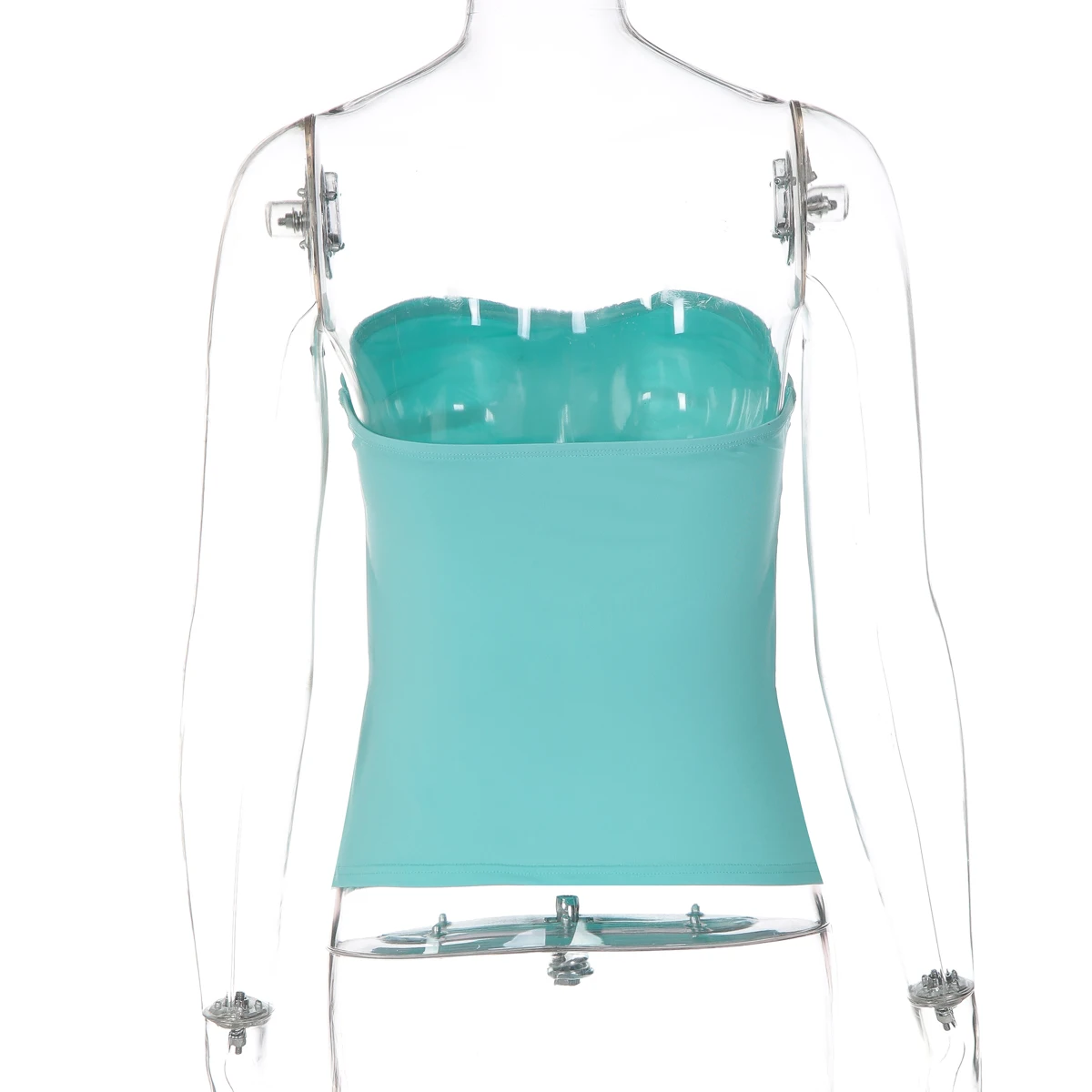 Hugcitar Modisches Trägerloses Einfarbiges Gerafftes Drapiertes Sexy Crop-Top für Damen, Sommerliche Freizeitkleidung, Streetwear, Party- und Urlaubs-T-Shirts – Detail 5