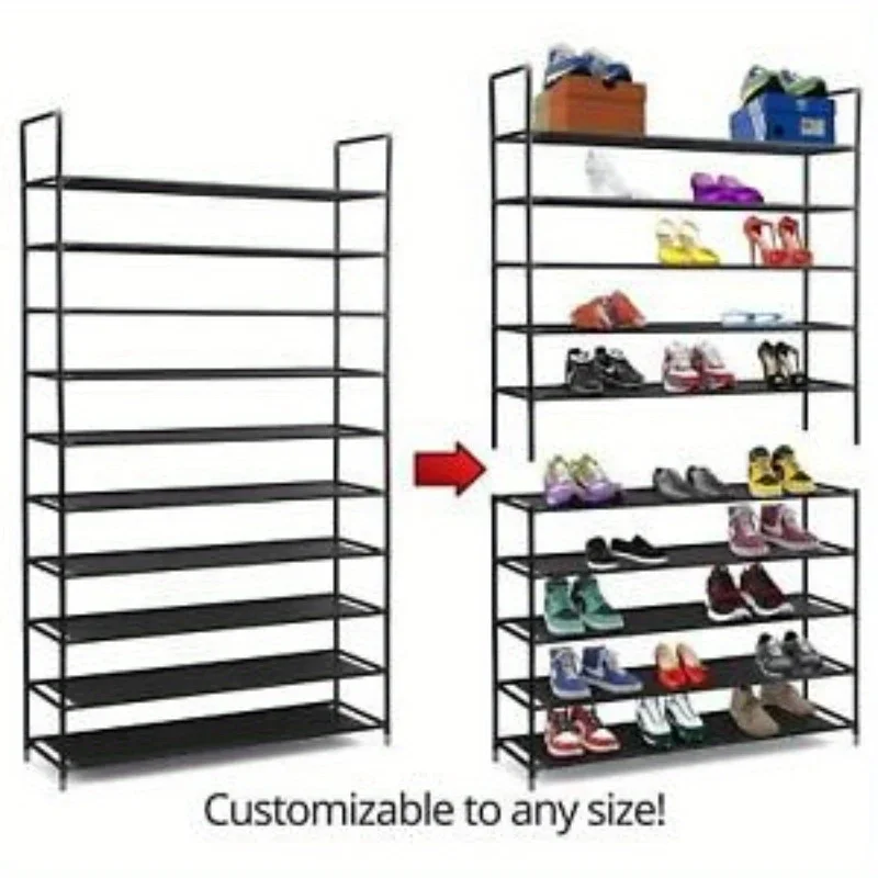 Portable Non Woven Fabric Shoe Rack Organizer Storage Shoes Shelves Space 10Tier