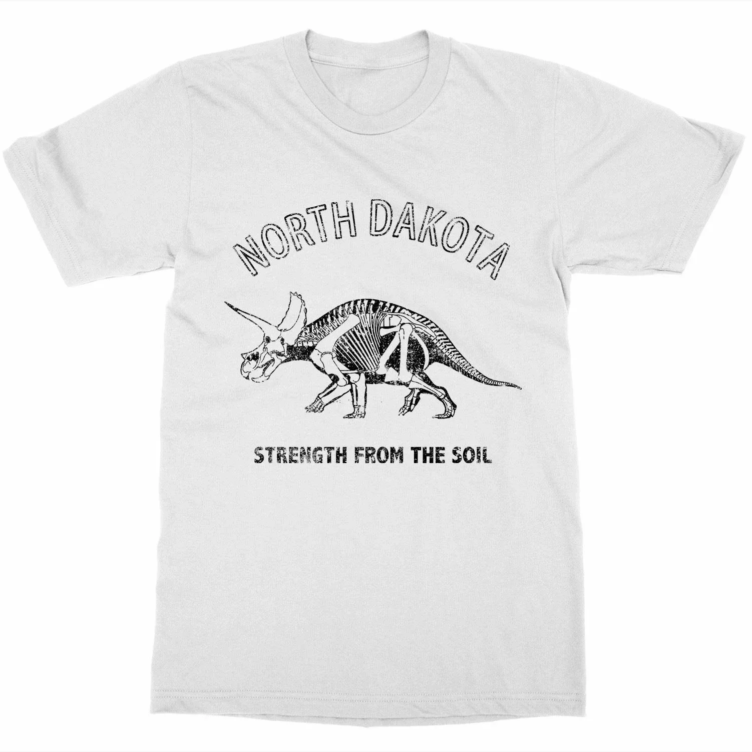 North Dakota 'Fossils' USA Patriot Capital DinoLand T Shirt. Short Sleeve 100% Cotton Casual T-shirts Loose Top Size S-3XL