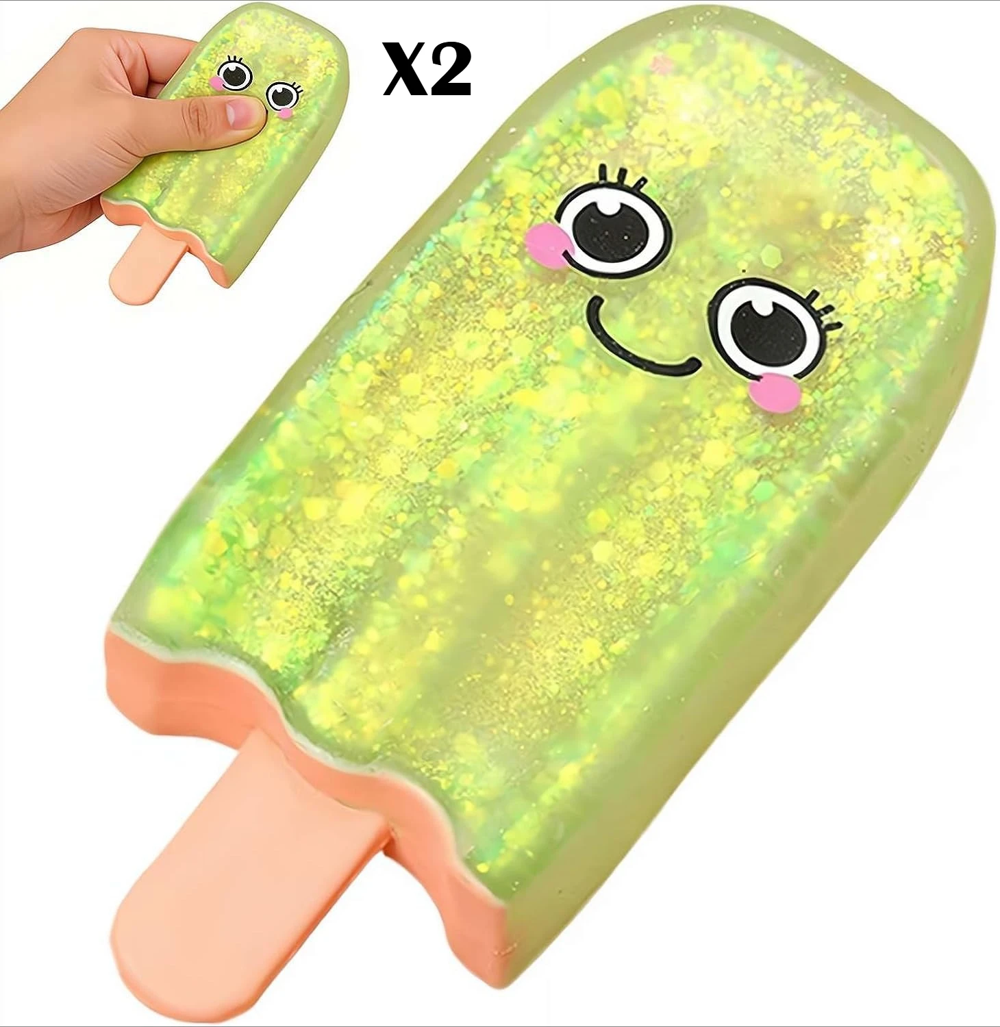 

2pcs Ice Cream Squishies, Soft Foam Sensory Fidget Balls for Kids & Adults, Easter Basket Stuffers Party Favors