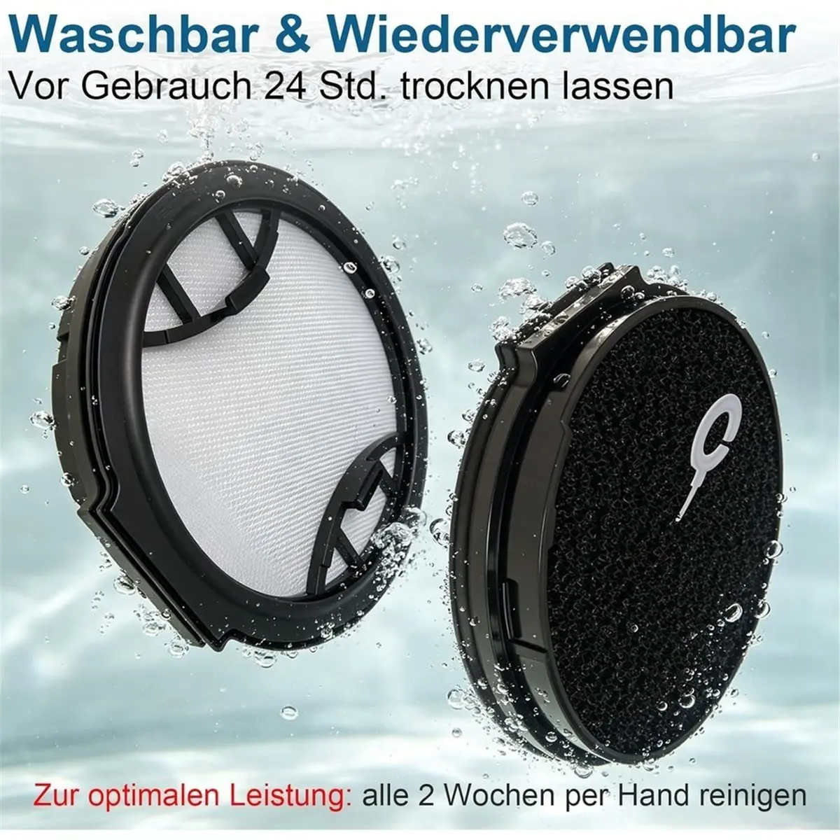 PHONE&GEAR 2 Filter for Cordless Vacuum Cleaner 2000 and 3000 Series - Foam Filter and Inlet Filter for