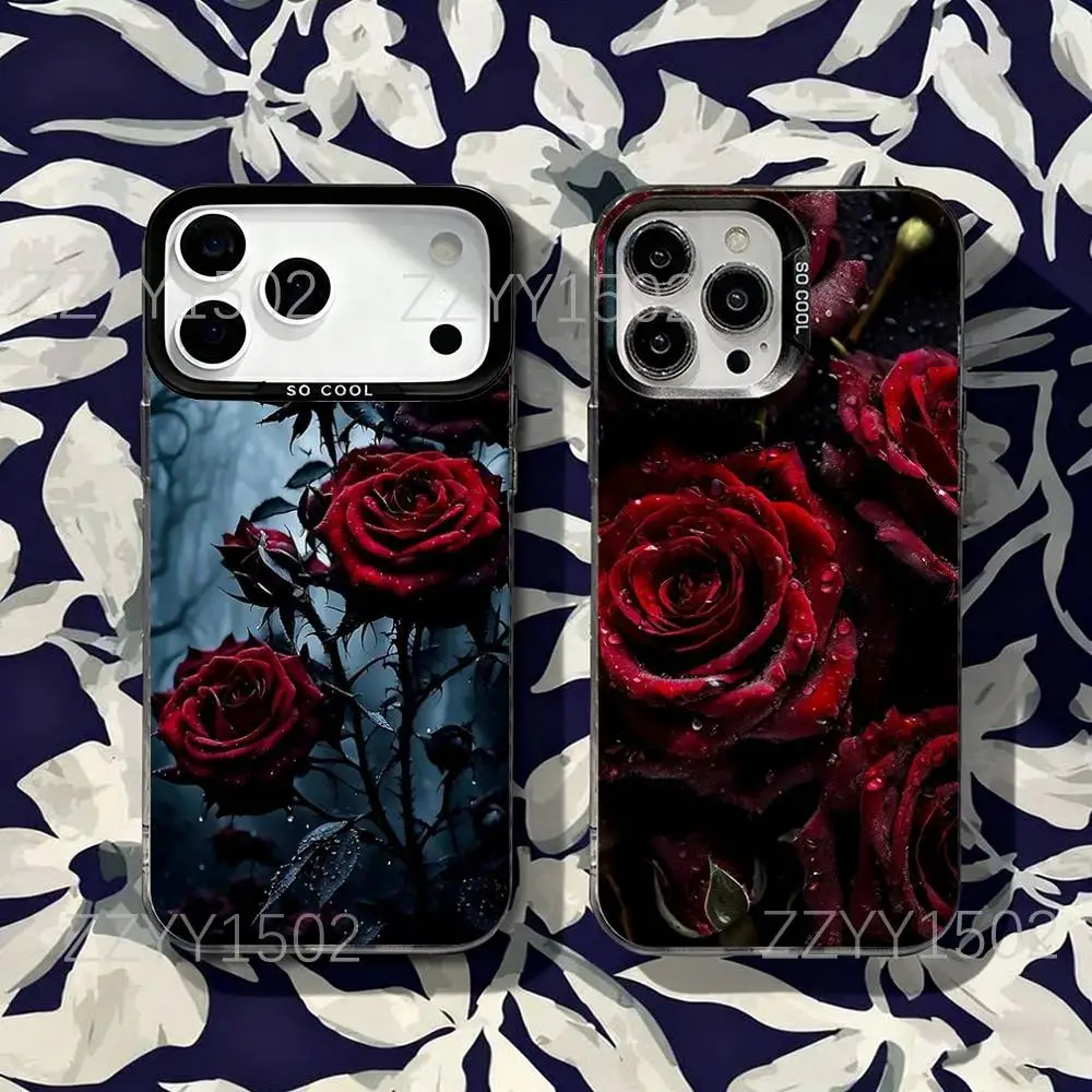 

Roses Red Flower For iPhone 17,16,15,14,13,12,11,X,8,7,Pro,Max,Plus,SE4,Air,Mini Durable Hard Shell Matte