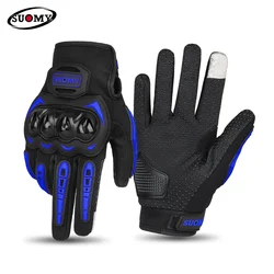 Cheap Motorcycle Gloves Men Women Summer Full Finger Breathable Mesh Moto Bike Gloves Red/Black/Green/Blue/Orange/Pink