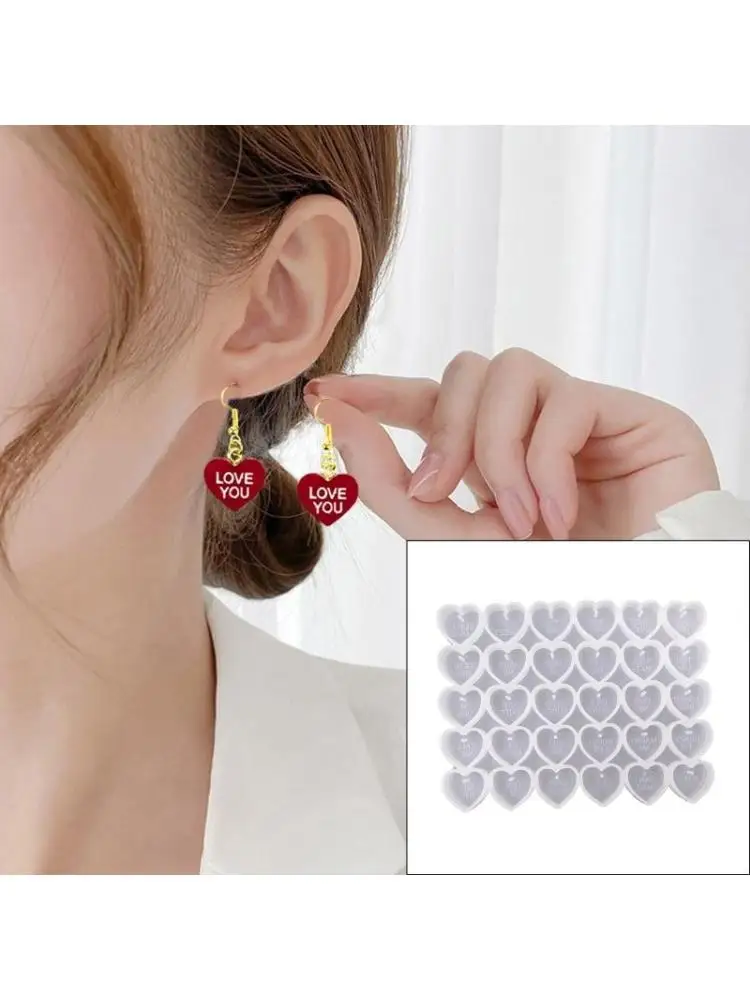 

Diy Crystal Epoxy Mold Earrings Pendant Jewelry Mold Hanging Pendant Decoration Love Heart Mirror Silicone Mold