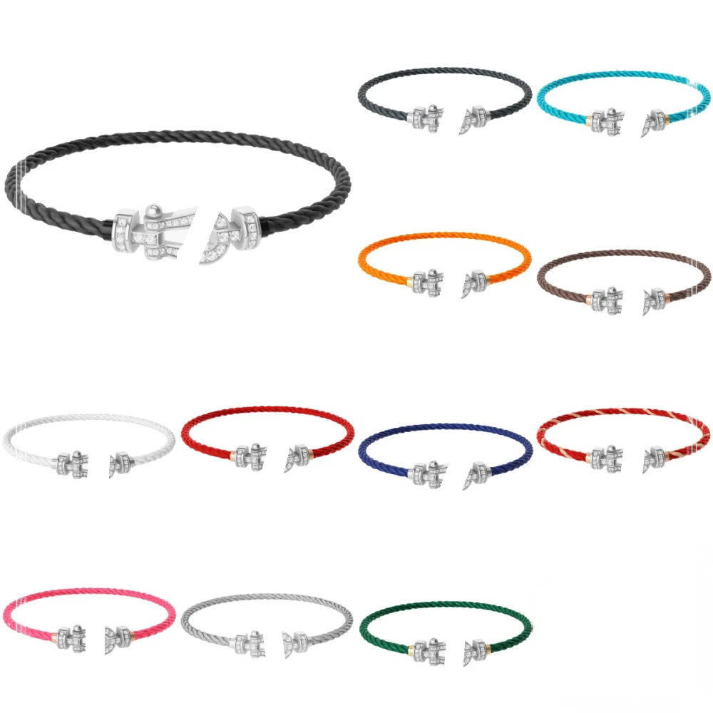 

2024 Jewelry Bracelet Men's and Women's Horseshoe Model Buckle Nylon Rope Cable, Suitable for Party and Wedding Jewelry