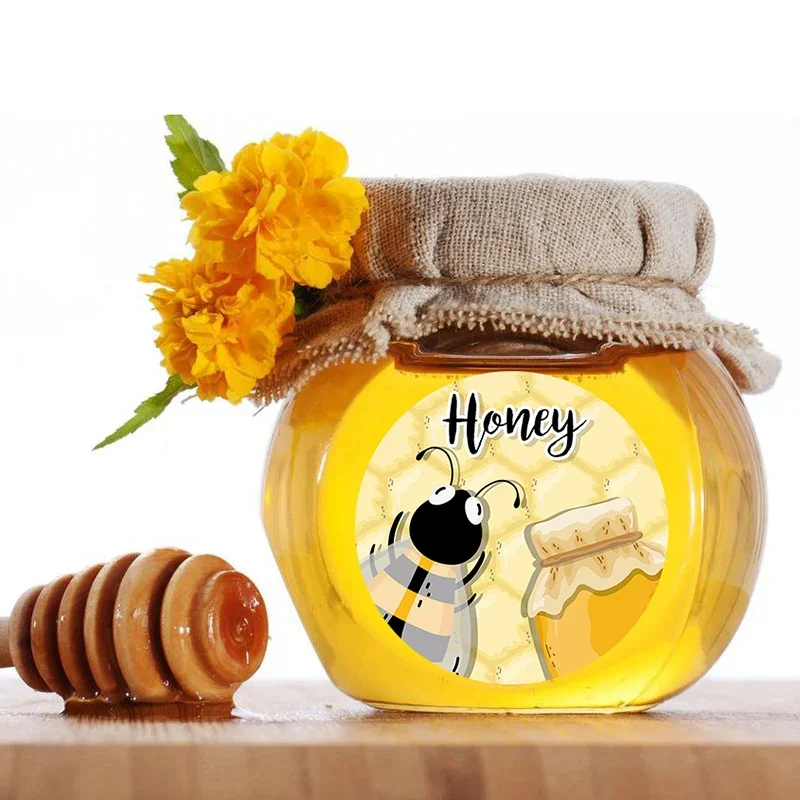 1.8inch Honey Pot Cover Stickers Bee Sweet Honey Round Seal Sticker Labels Party Gift Decoraion White Paper Background Stickers