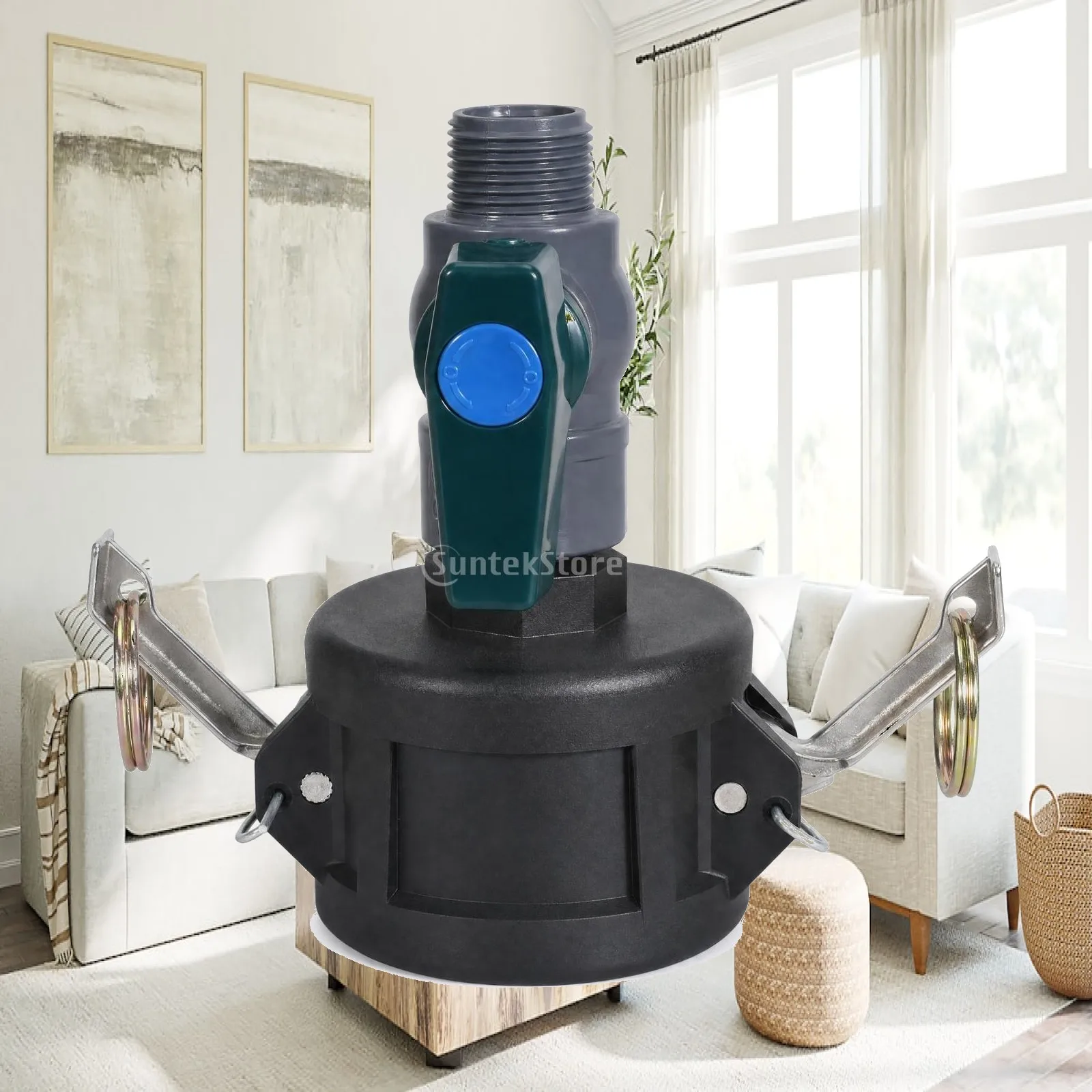 IBC Adapter with Ball Valve Threaded IBC Tank Valve Adapter Easy to Install Leak Proof for Liquid Transfer