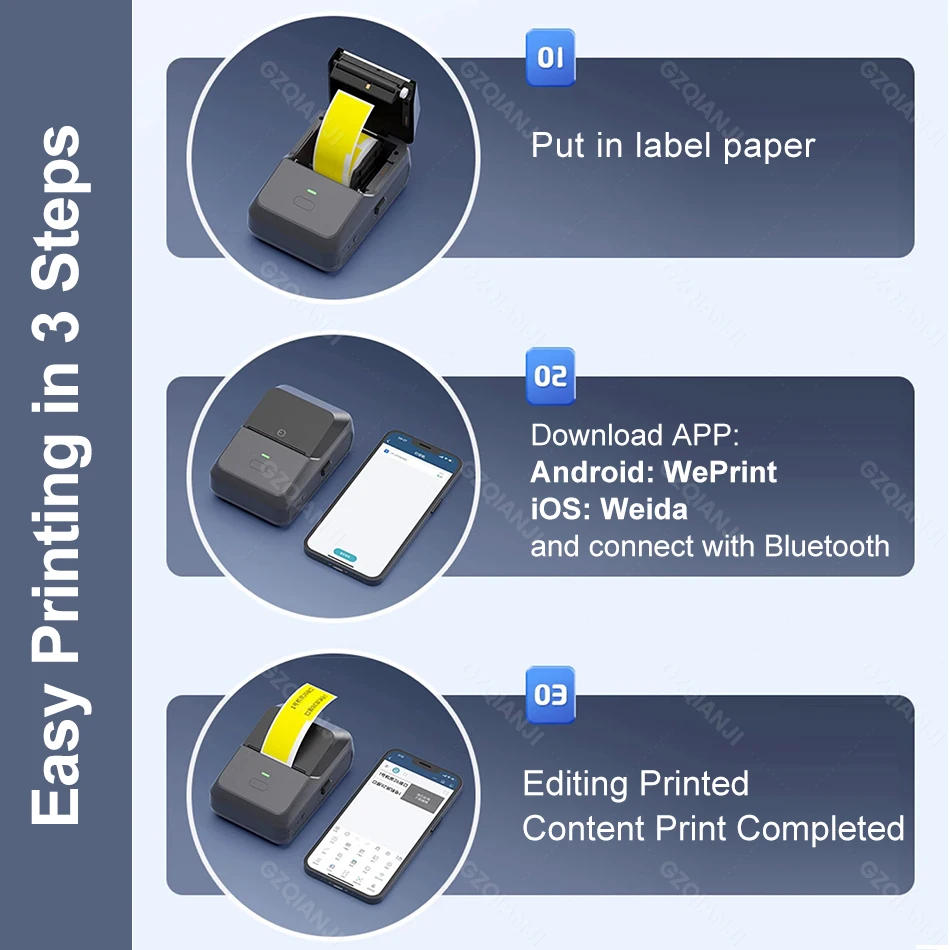 P2 etiket makinesi taşınabilir cep termal yazıcı Bluetooth 15-55mm kağıt rulolar kendinden yapışkanlı yapışkanlı etiketleme makinesi ev kullanımı