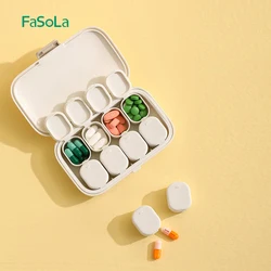 FaSoLa Plastic Pill Box Travel Portable Small Medicine Box Daily Medicine Case Pill Organizer Pills Container