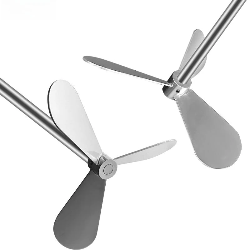 Three Leaf Stainless Steel Impeller 30mm Inner Hole Pneumatic Mixer Blade Wear Resistant Anti Corrosion Durable Replacement