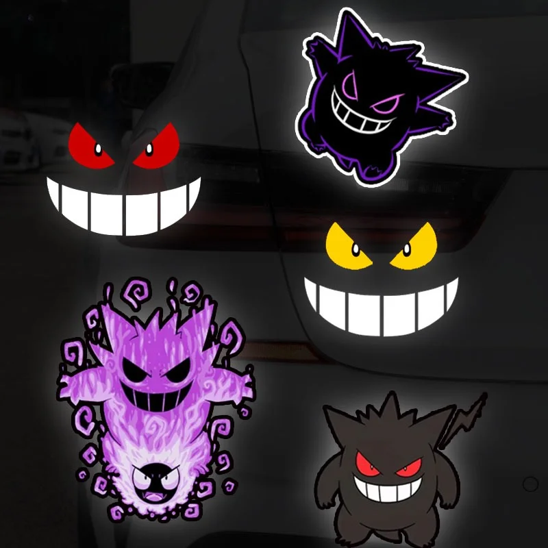 Autocollant de voiture Pokemon Anime, autocollant de coffre, autocollants muraux, crème solaire étanche, autocollant pour ordinateur portable, Gengar