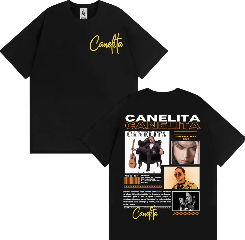 Canelita Jonathan Vera Graphic Cover T-shirts Men Women Harajuku Gothic High Street T Shirt 100% Cotton Short Sleeve Tshirt Tops
