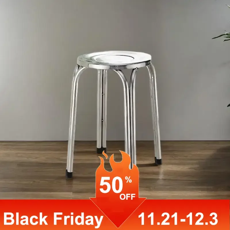 Aesthetic Room Furniture Stool Folding Iron Chair Storage Dining Buffet Portable High Stools Chaise Pliante Table Floor Nordic