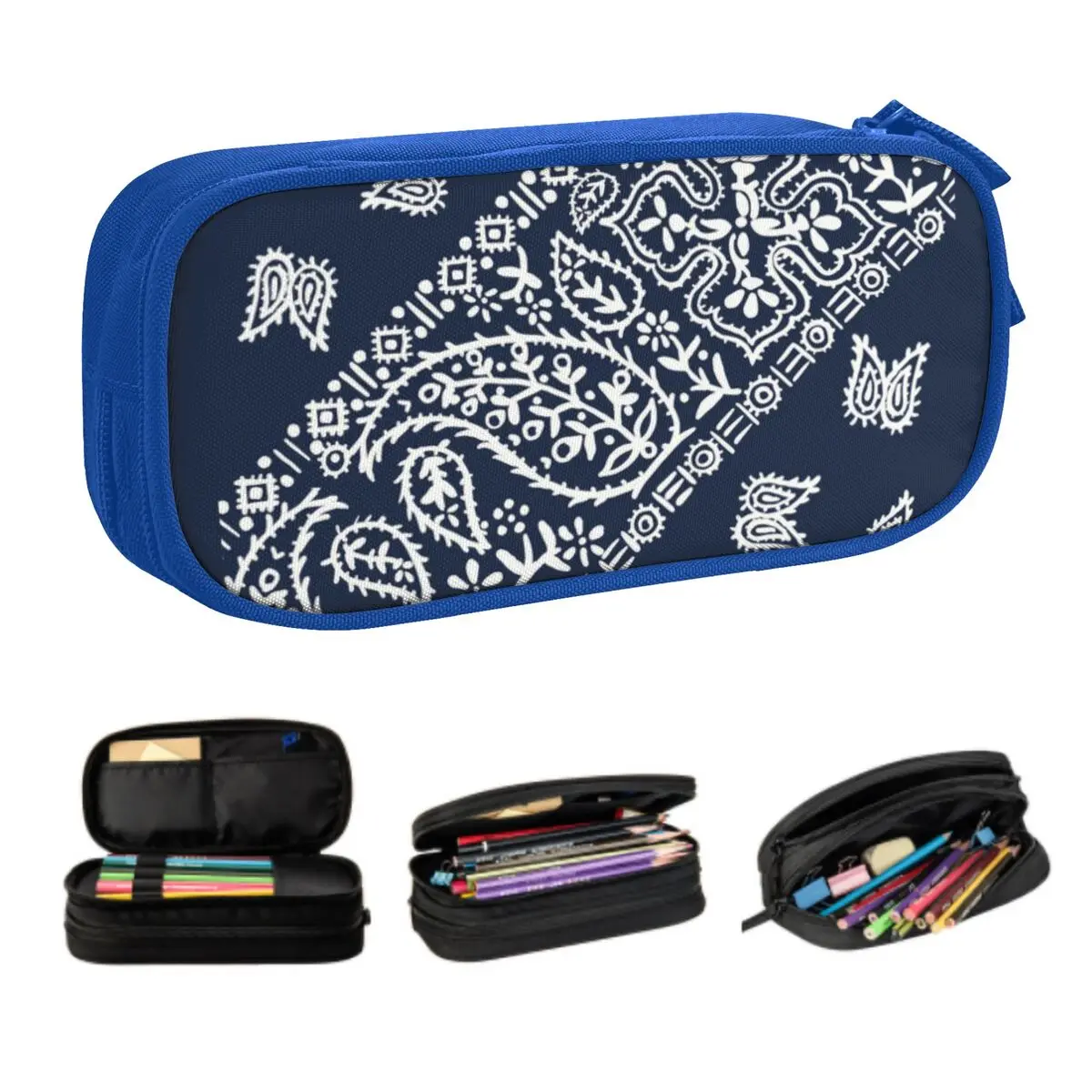

Симпатичный пенал с узором банданы на заказ для мальчиков и девочек, большая вместительная сумка-карандаш, школьные принадлежности