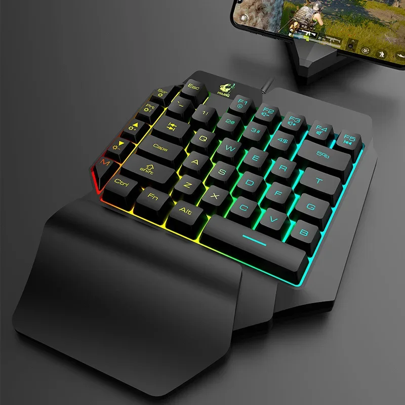 Ziyoulang K15 Mechanical Touch Game Keyboard Single Handed Gun God Throne Left Hand Full Key Non Charge Esports Peripheral