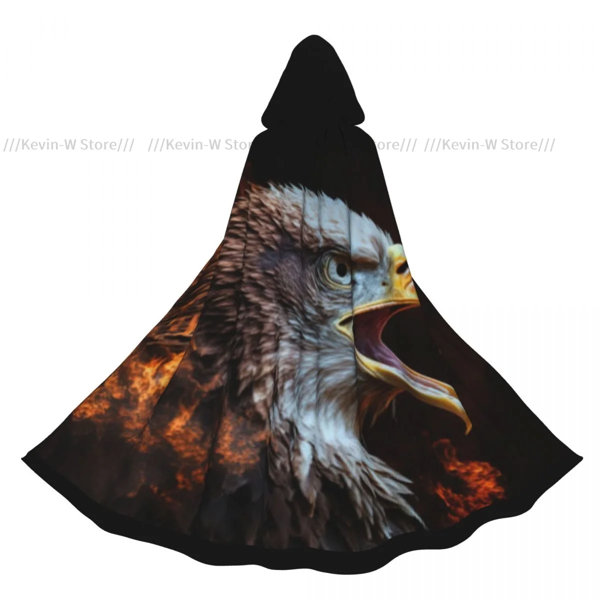 

Unisex Adult Fire Burning Eagle Cloak with Hood Long Witch Costume Cosplay