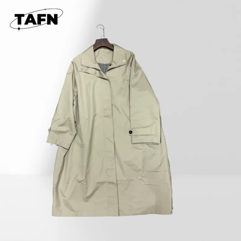 

Длинное пальто из мягкой ткани для холодных дней. Легкое пальто для женщин. Весенняя коллекция. Женская ветровка. Пальто с чистым AI1417.