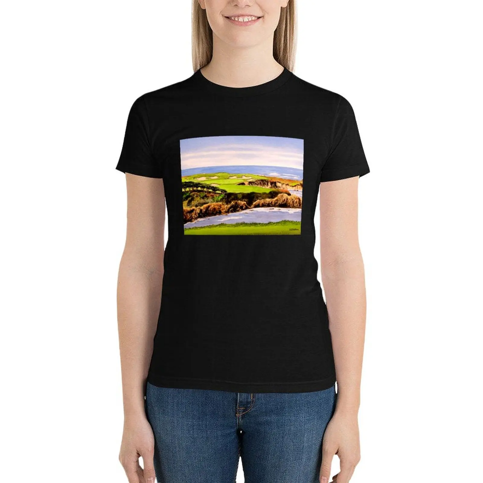 

Cypress Point Golf Course 16th Hole T-Shirt cute tops summer clothes female cute clothes t-shirt dress for Women graphic