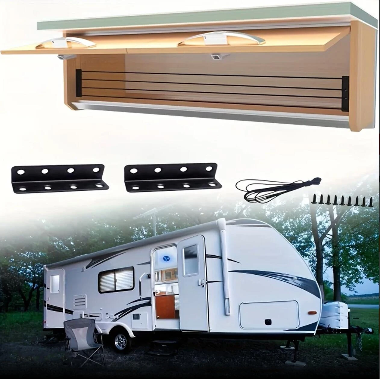 

1set Caravan hanger metal guards Elasticated rope guards Anti-fall safety guards Accessories Caravan interior tools