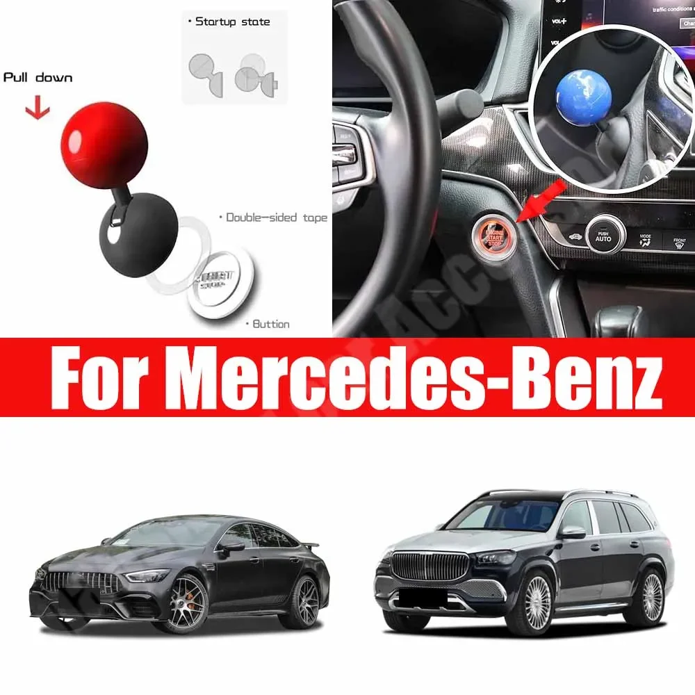 

For Mercedes-Benz Car Engine START Button Replace Cover STOP Switch ball style Car Accessories