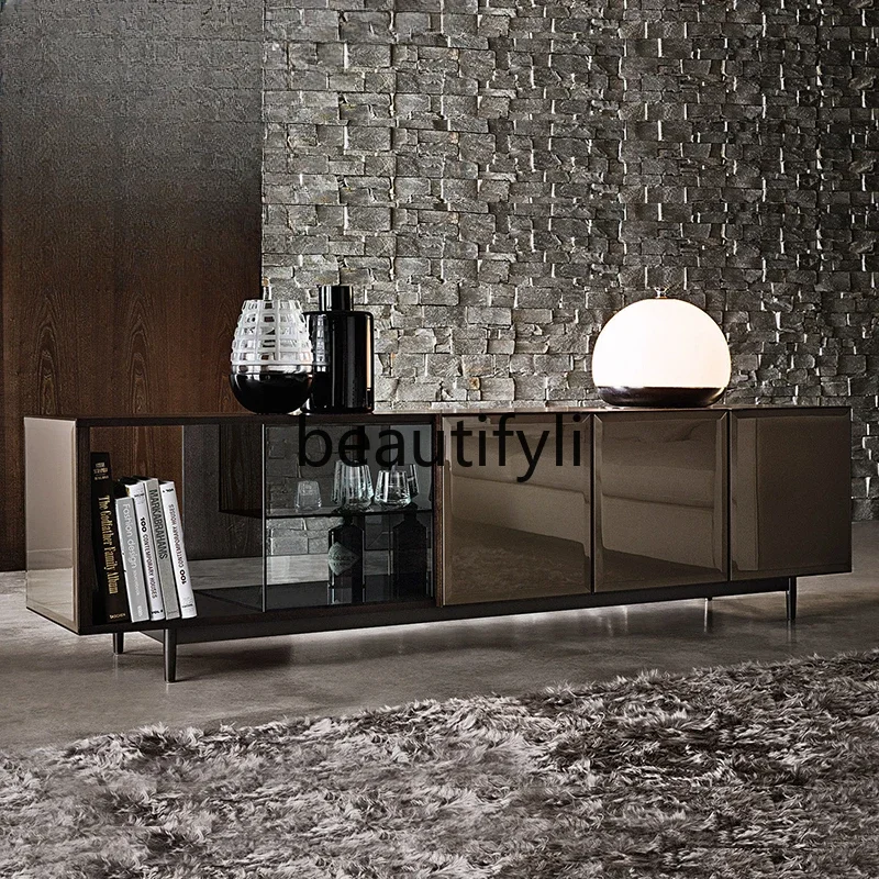 Modern simple villa rock slab Dongguan marble TV cabinet dining side cabinet