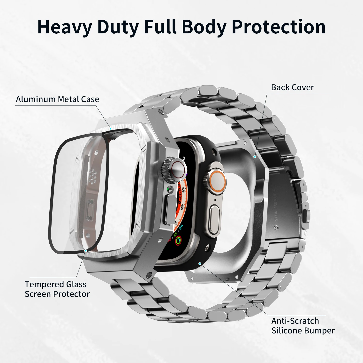 Luxury Aluminum Alloy Modification Kit for Apple Watch Ultra/Ultra 2 49MM Metal Bezel Frame for Iwatch Series8 49mm Accessories