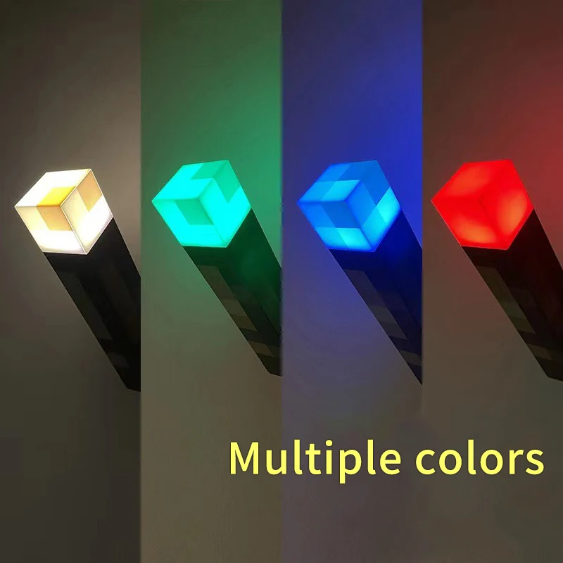 Torch Light LED Bluetooth Or Remote Control Night Lamp RGB Color Changing ORE Game Peripheral Toy Model Rechargeable Torch Lamp