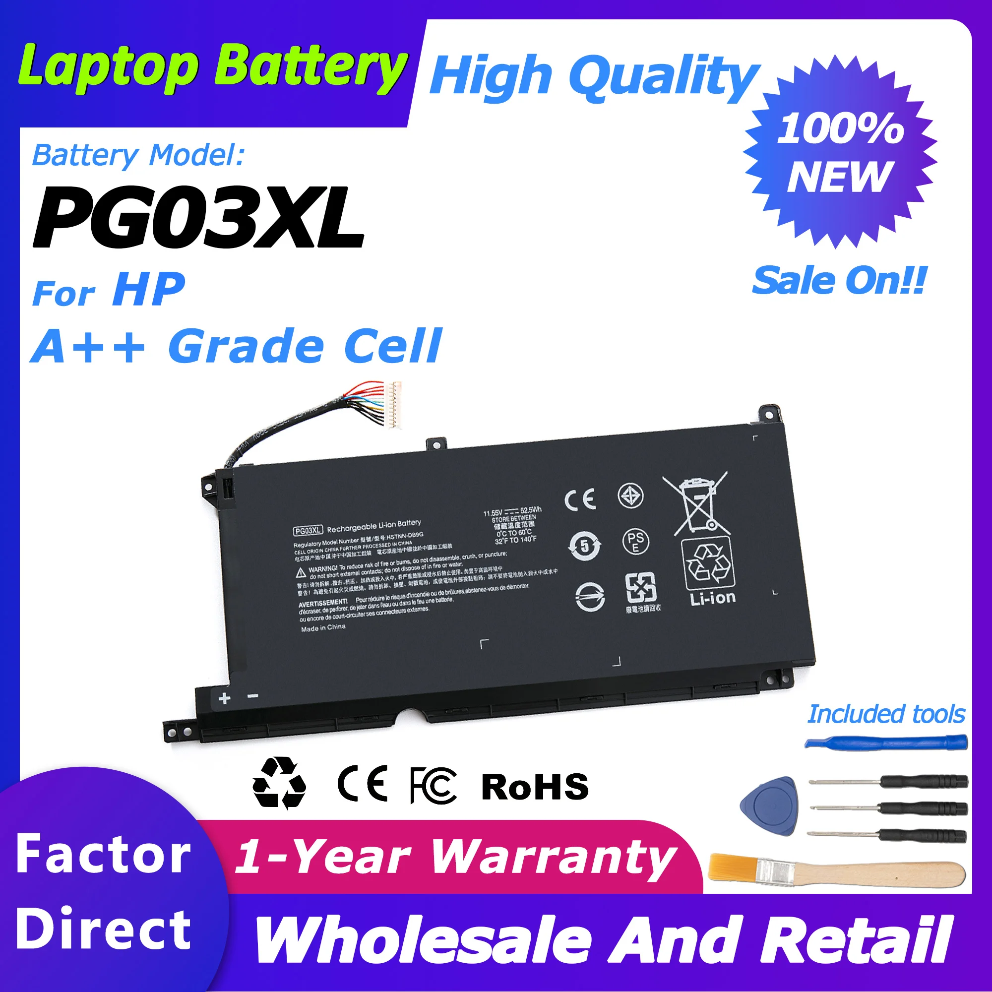 

PG03XL New Genuine Battery for HP HSTNN-LB7C 831532-422 series 831758-005 L48430-2C1 Laptop battery 4545mah