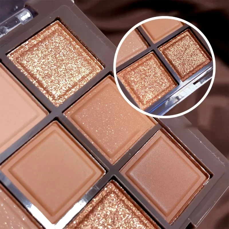 Mocha Chocolate-Paleta de Sombra de 9 Cores, Matte, Perolado, Acabamento Brilhante, Maquiagem, Sombra, Marrom, Cor Nua, Tom