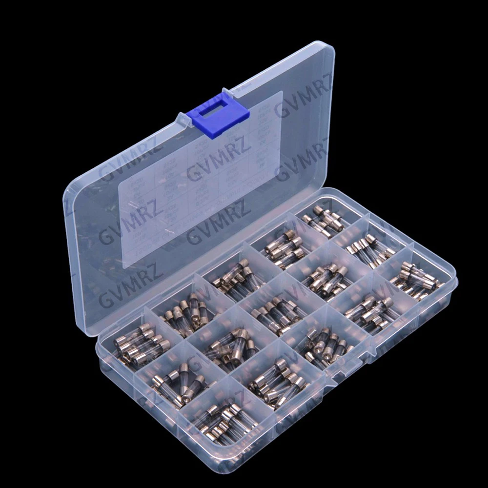 15Values 8A 10A 12A 15A 20A 0.1A-20A ​​150PCS 5x20mm Glass Fuse Sets: 0.1A 0.2A 0.25A 0.5A 1A 1.5A 2A 3A 4A 5A