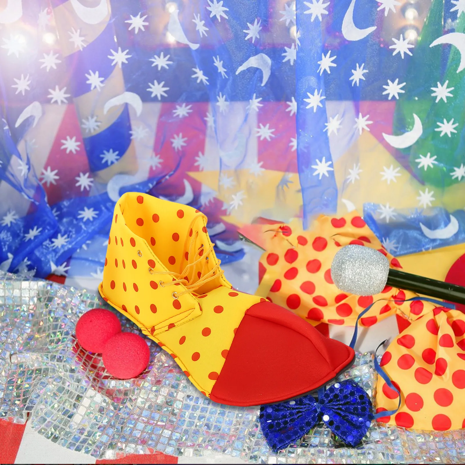 Clown Shoes Adult Men Women Oversized Bright Color Design Reusable Halloween Carnival Costume Party Accessories Props