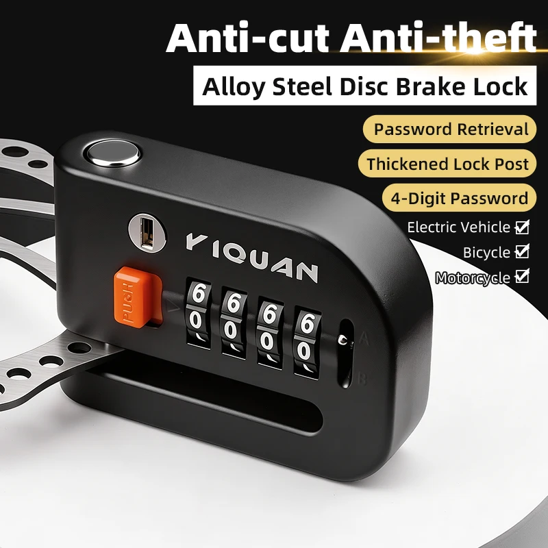 ESLNF 4-Digit Anti-Theft Password Recovery Function Disk Brake Lock for Bicycles Security Wheel Lock 2026 New