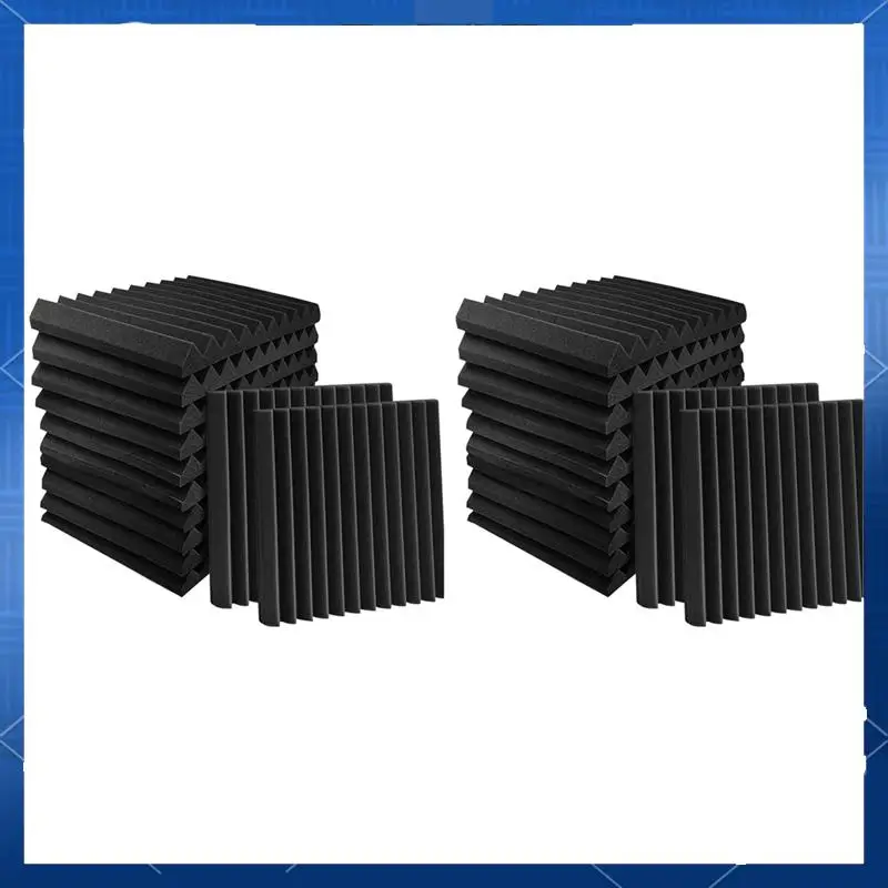 

ABJV Acoustic Foam Panels Wedges 48 Pack Acoustic Panels 1 X 12 X 12Inch Studio Sound Absorbing Tiles Recording Ceiling