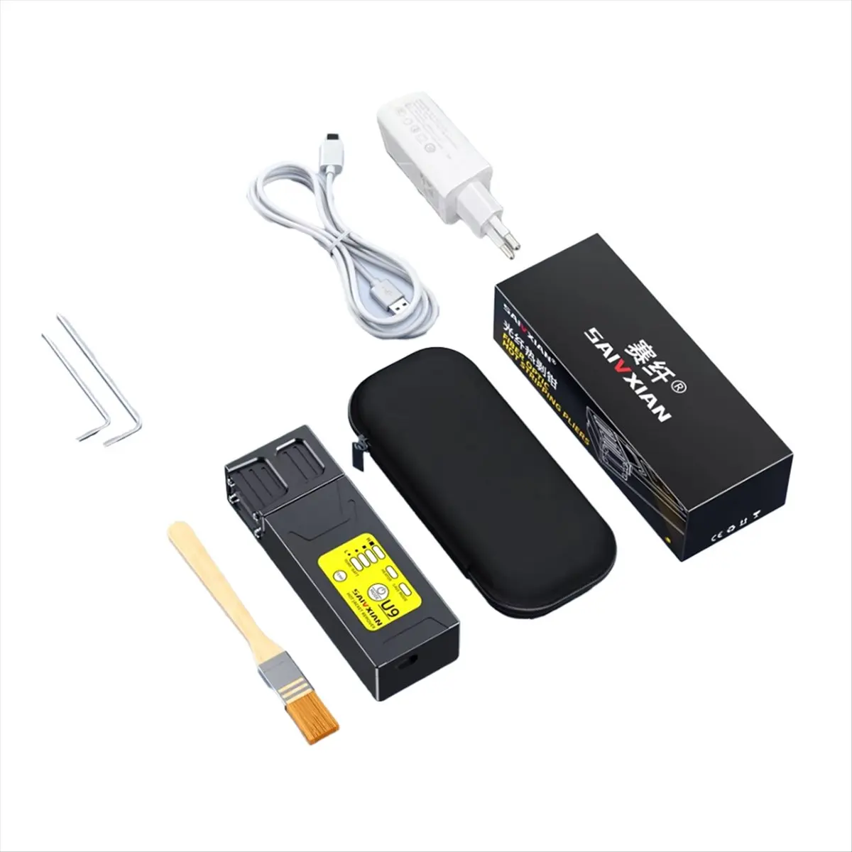 A71Z  U9 Fiber Thermal Stripper Pliers Heated Optical Wire Stripping Slitter Ribbon Fiber Hot Stripper Cable Tool EU Plug