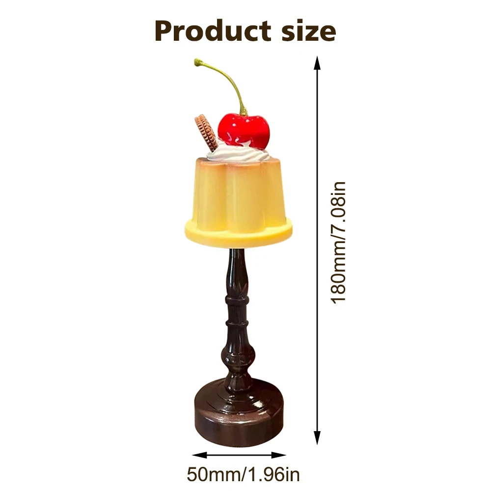 LED Retro Pudding Night Light โคมไฟข้างเตียงแบตเตอรี่ขับเคลื่อนโคมไฟตั้งโต๊ะขนาดเล็กเหมาะสําหรับห้องนอน Cafe Home Decor, ของขวัญสําหรับเพื่อน