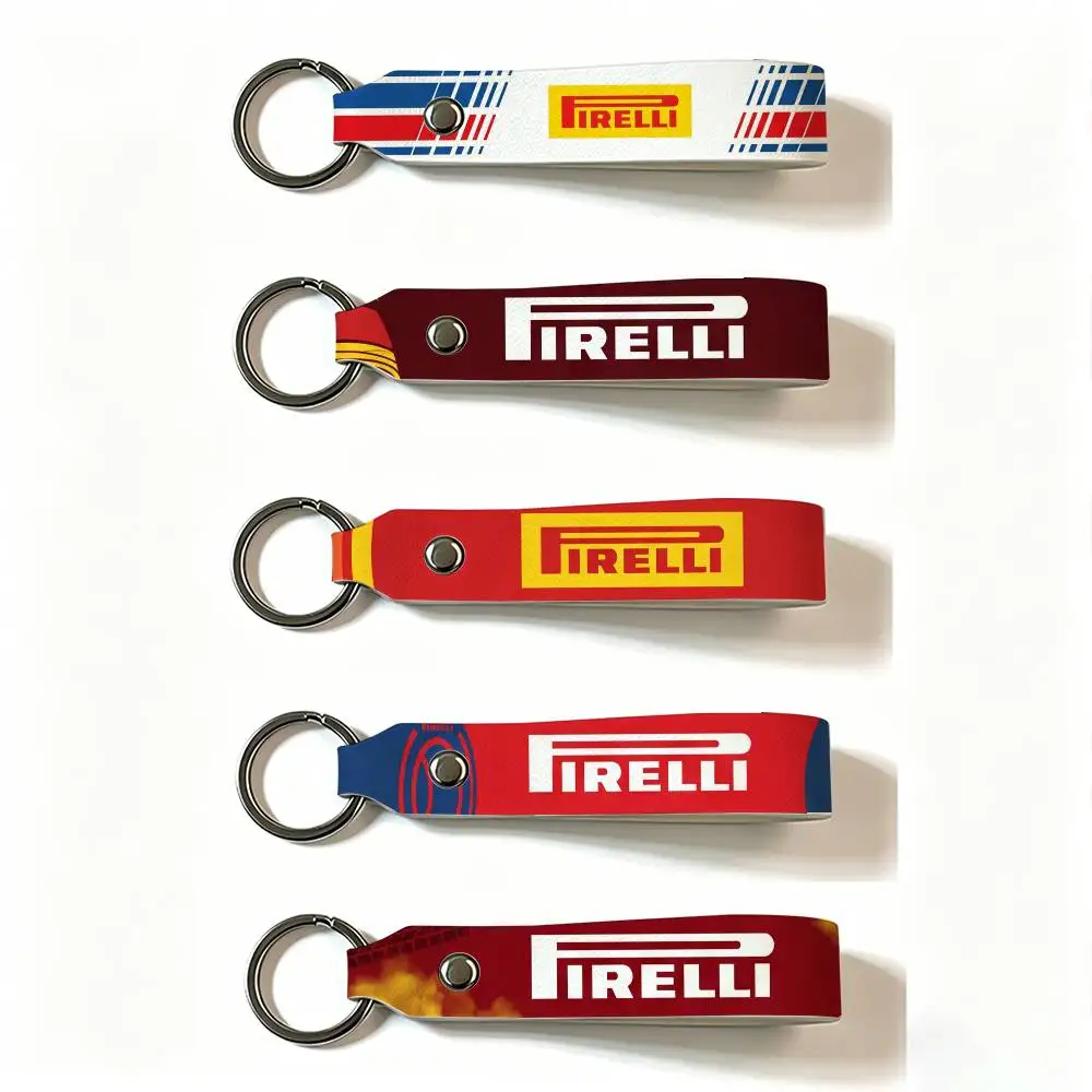 Llavero de cuero PU FOR PIRELLI, llavero minimalista, organizador de llaves duradero, bolsa para llaves de coche, accesorios, regalo