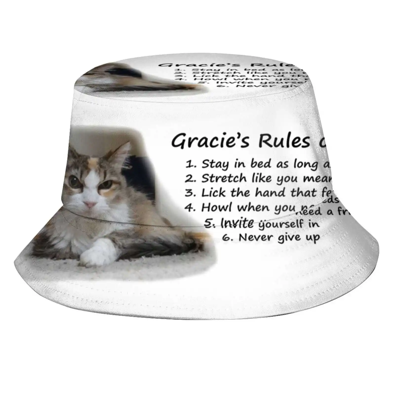 Gracie'S Rules Of Life Sun Cap Fisherman Hat Bucket Hats Gracie Cat Life Lsg