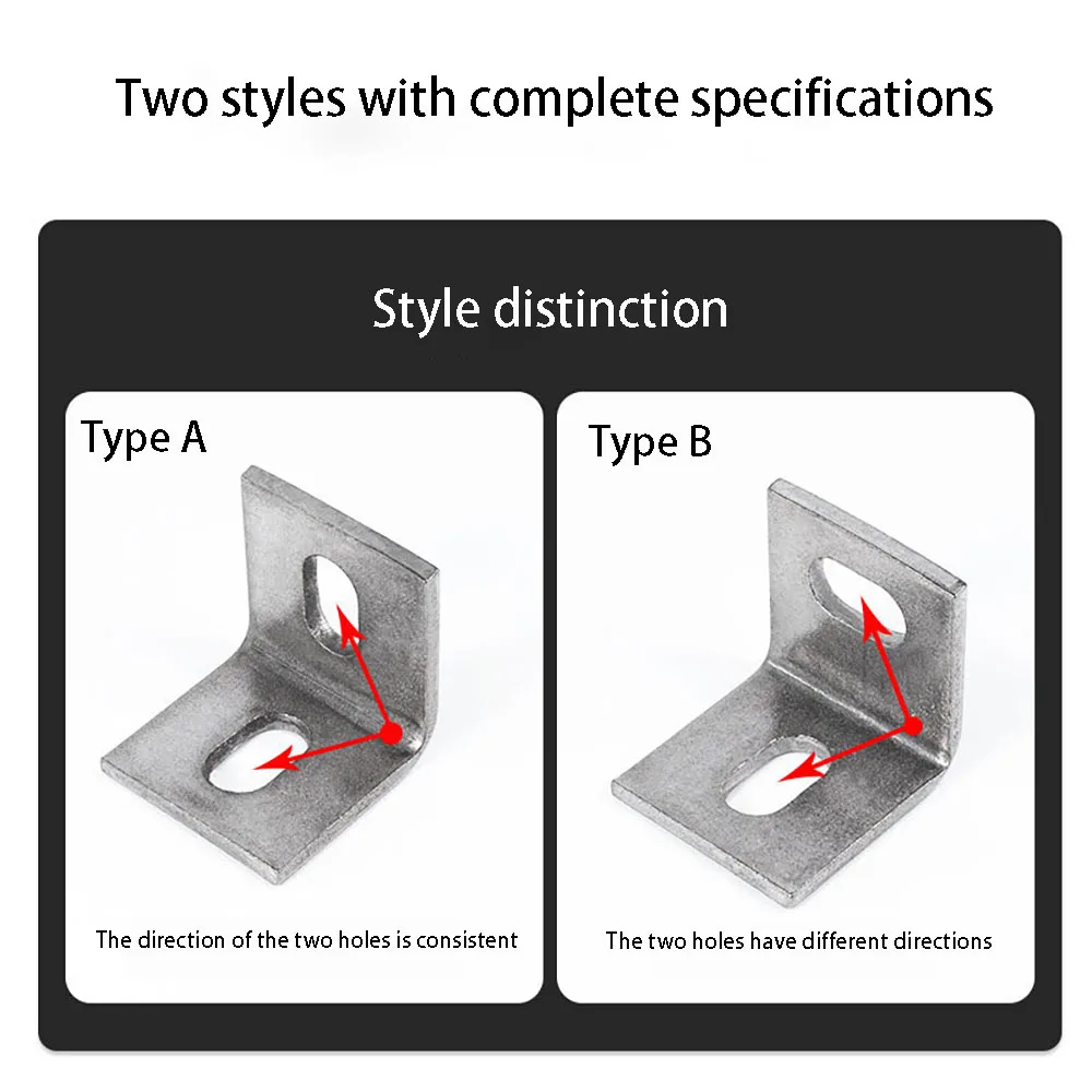 1/2/4/pcs Thickened 304 Stainless Steel Angle Bracket 90 Degree Right Angle Fixed Angle Iron Connector Piece L-shaped Code