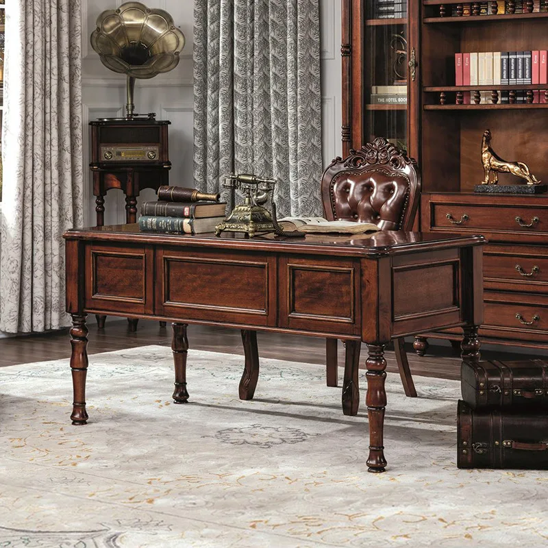 Mahogany core wood desk all solid wood 1.5 meters study desk boss computer desk study table AG568