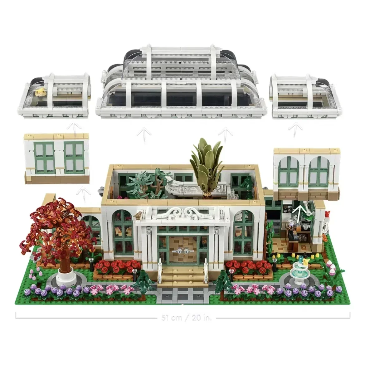 Nuevo 21353 juego de bloques de construcción de jardín botánico ciudad vista a la calle casa de cristal Kits de modelos de bloques de construcción regalos de cumpleaños para niños