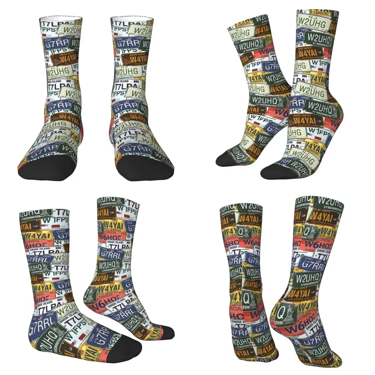 

Ретро-носки с номерными знаками в стиле Харадзюку, супермягкие, на все сезоны, для мужчин и женщин, подарки на День святого Валентина